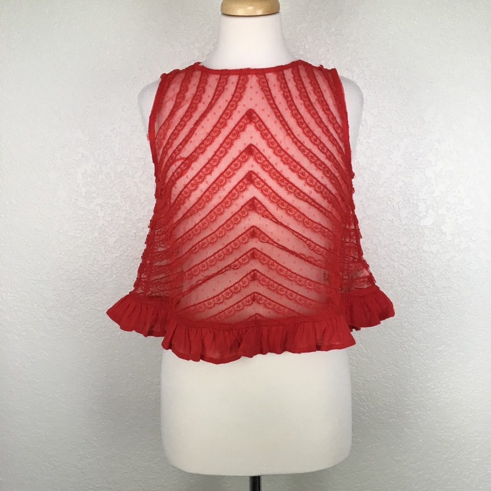 Free People She’s A Doll Sheer Lace Top - Picture 3 of 9